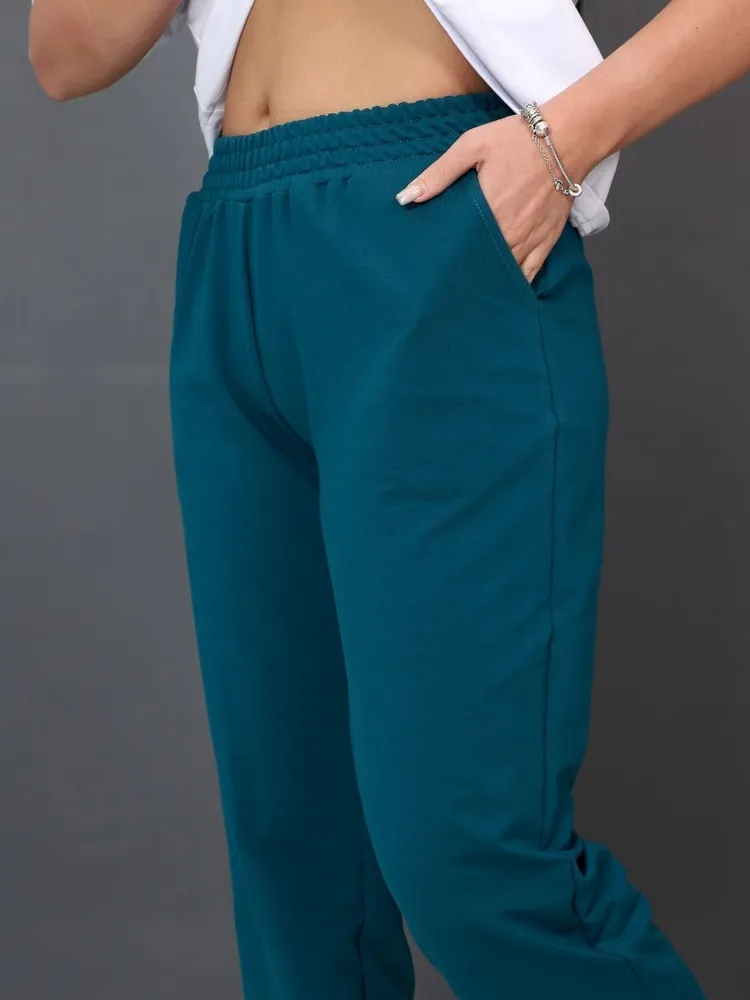 Casual Color Block T-Shirt & Matching Pants Set for Women